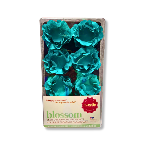 Blossom Flower Candy Cups: Tifani Teal - WHOLESALE CASE | www.sprinklebeesweet.com
