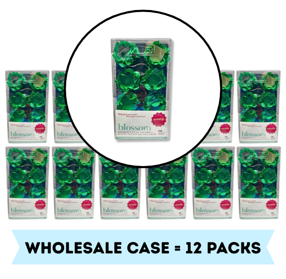 Blossom Flower Candy Cups: Green - WHOLESALE CASE | www.sprinklebeesweet.com