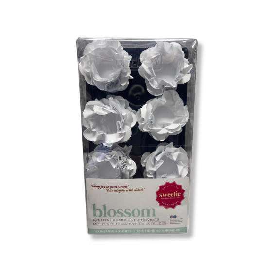 Blossom Flower Candy Cups: White - WHOLESALE CASE | www.sprinklebeesweet.com
