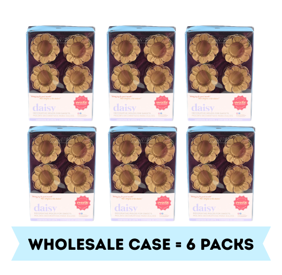 Daisy Flower Candy Cups: Gold - Single Box or WHOLESALE CASE | www.sprinklebeesweet.com