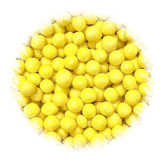 Sprinkle-It® 6mm Chocolate Crispy Pearls: Shimmer Yellow | www.sprinklebeesweet.com