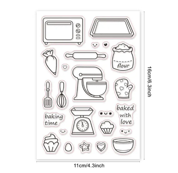 Kitchen Clear Stamps: Baking Time | www.sprinklebeesweet.com