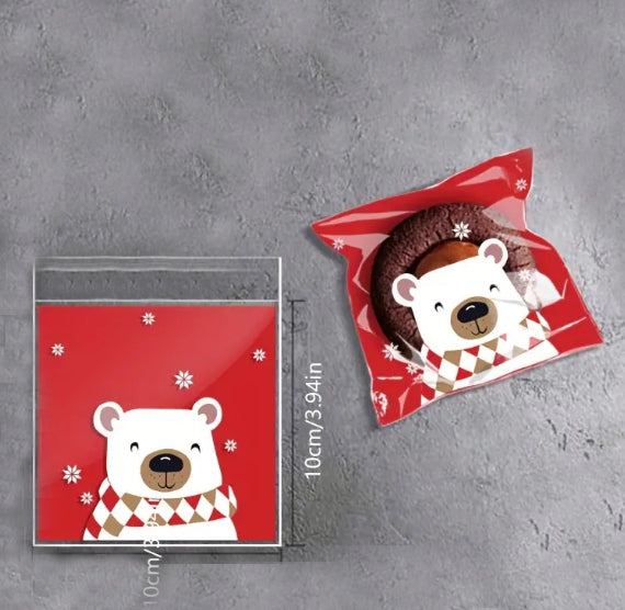 Mini Christmas Cookie Bags: Bear with Scarf | www.sprinklebeesweet.com