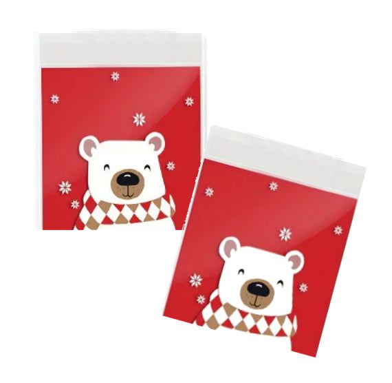 Mini Christmas Cookie Bags: Bear with Scarf | www.sprinklebeesweet.com