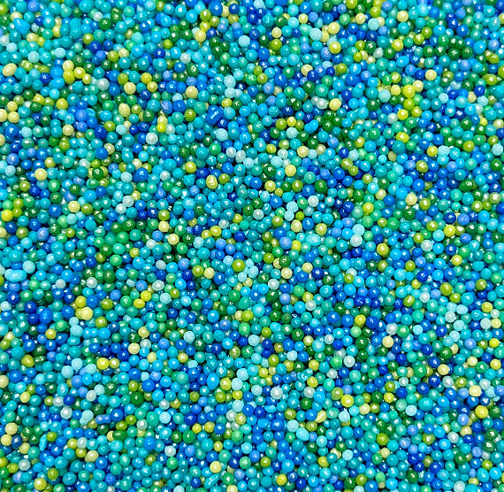 Shimmer Lagoon Blue Nonpareils Mix | www.sprinklebeesweet.com