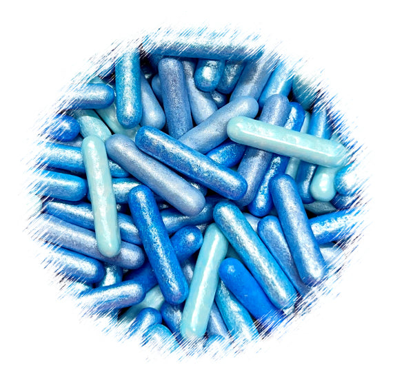 Sprinkle-It® Edible Candy Rods: Frosted Ombre Blue | www.sprinklebeesweet.com