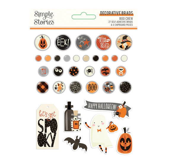 Simple Stories Adhesive Brads: Halloween Boo Crew | www.sprinklebeesweet.com