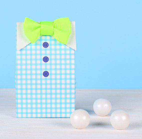 Baby Shower Favor Boxes: Boys Tie or Bow Tie | www.sprinklebeesweet.com