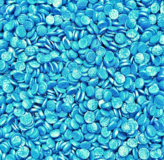 Sprinkle-It® Shimmer Confetti Dot Sprinkles: Bright Blue 4mm | www.sprinklebeesweet.com
