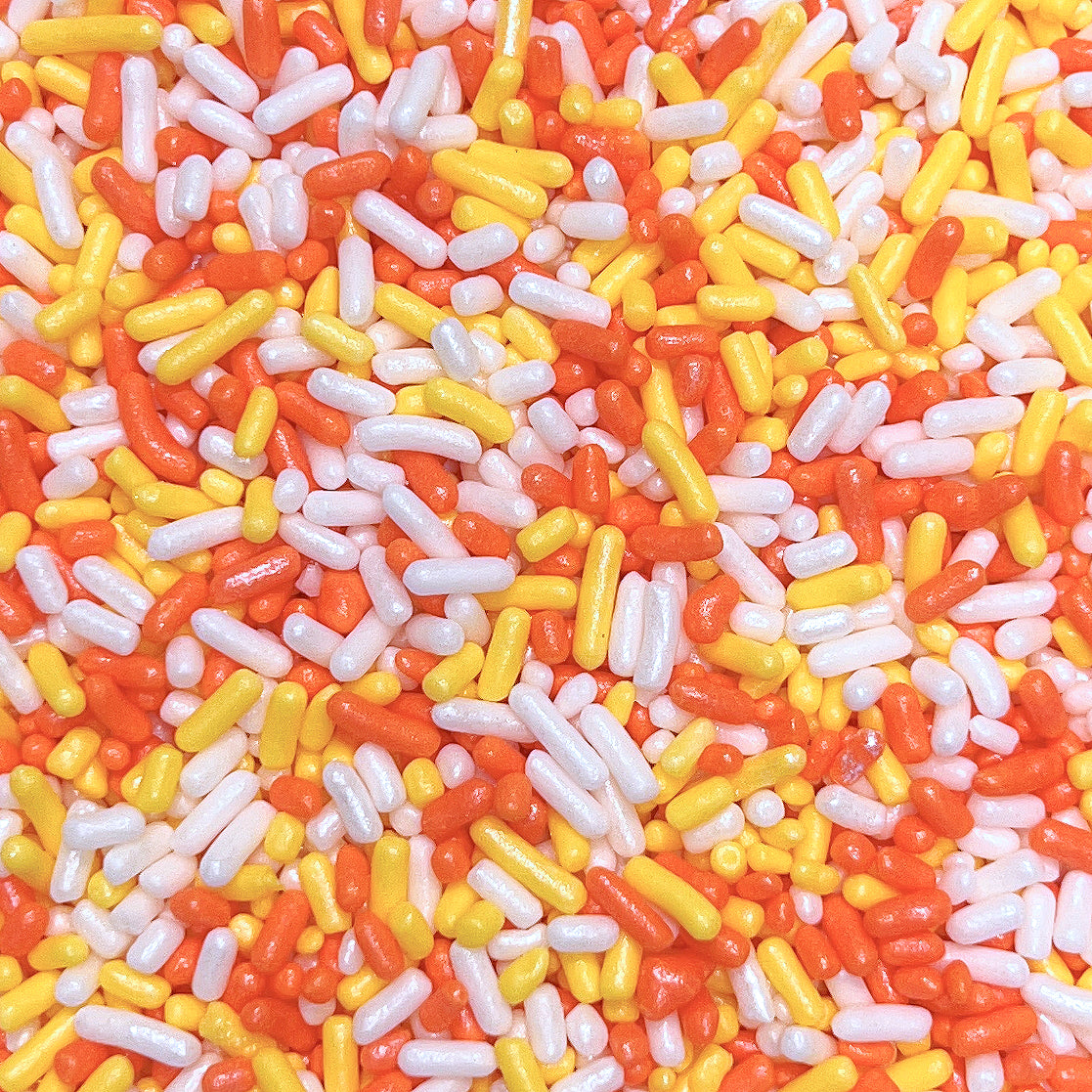 Shimmer Candy Corn Jimmies Sprinkles Mix | www.sprinklebeesweet.com
