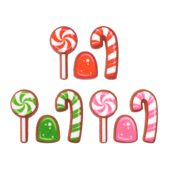 Christmas Candy Sugar Toppers | www.sprinklebeesweet.com