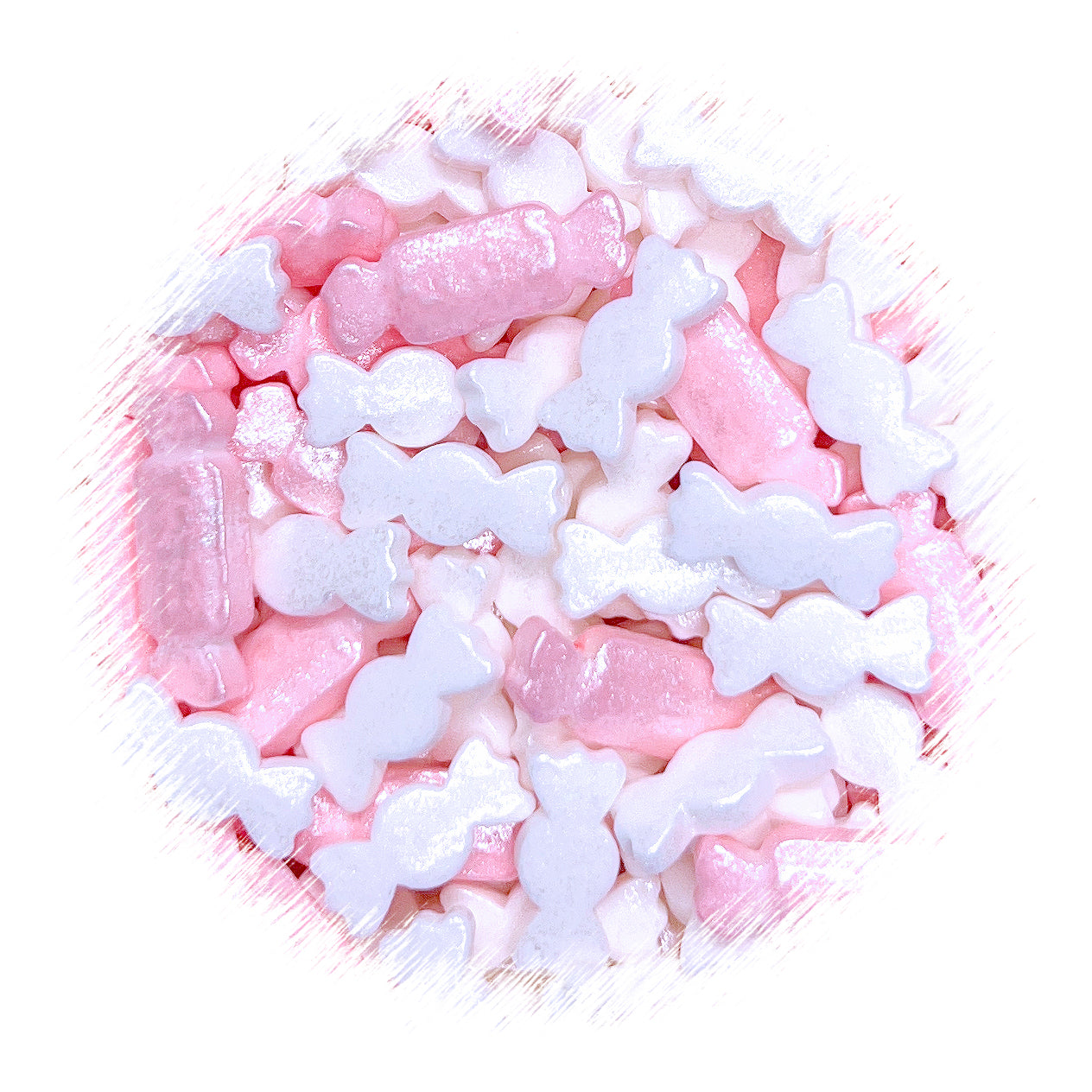 Pink & White Candy Sprinkles: Wrapped Candy Shape | www.sprinklebeesweet.com