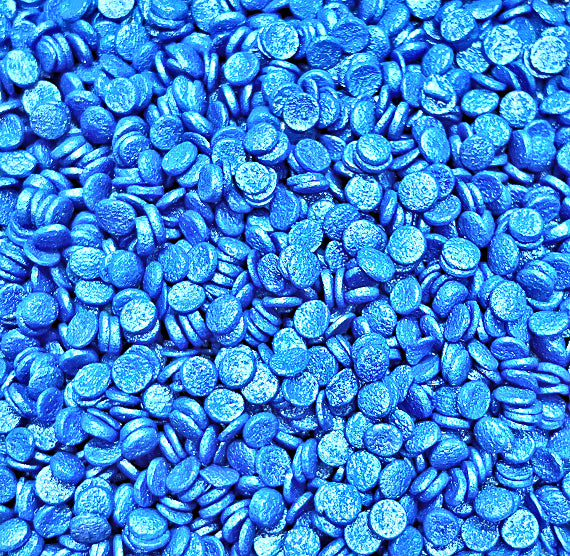 Sprinkle-It® Shimmer Confetti Dot Sprinkles: Classic Blue 4mm | www.sprinklebeesweet.com