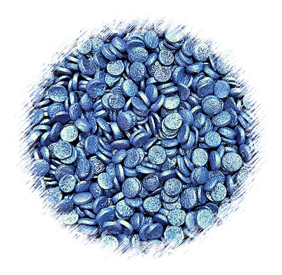 Sprinkle-It® Shimmer Confetti Dot Sprinkles: Coastal Blue 4mm | www.sprinklebeesweet.com