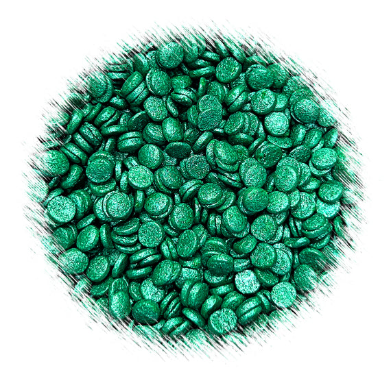 Sprinkle-It™ Shimmer Confetti Dot Sprinkles: Deep Emerald 4mm | www.sprinklebeesweet.com