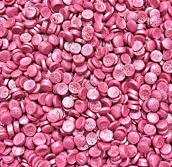 Sprinkle-It® Shimmer Confetti Dot Sprinkles: Deep Mauve Pink 4mm | www.sprinklebeesweet.com
