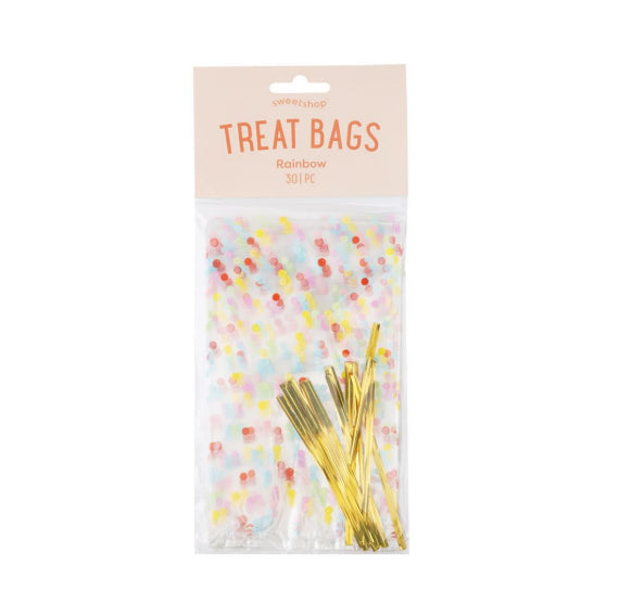 Sweetshop Rainbow Dot Treat Bags | www.sprinklebeesweet.com