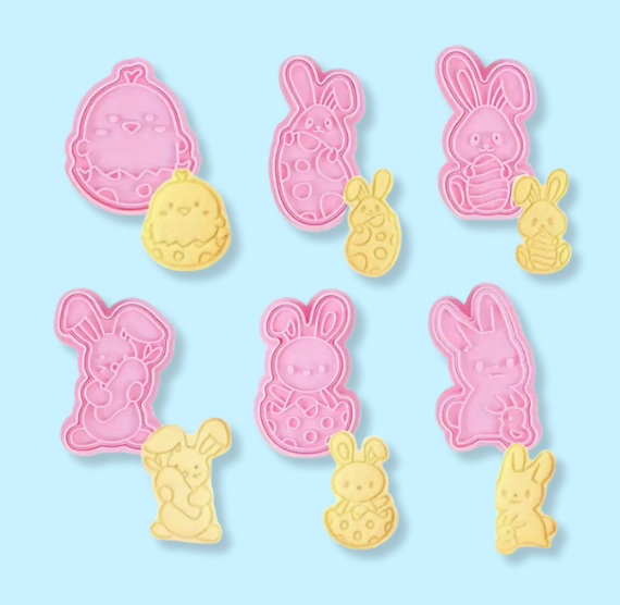 Cute Easter Cookie Cutter Stampers Set of 6 | www.sprinklebeesweet.com