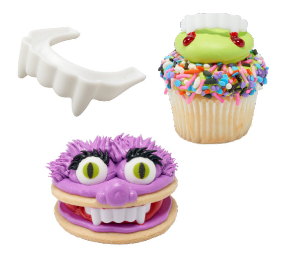 Halloween Cupcake Toppers: Vampire Fangs | www.sprinklebeesweet.com