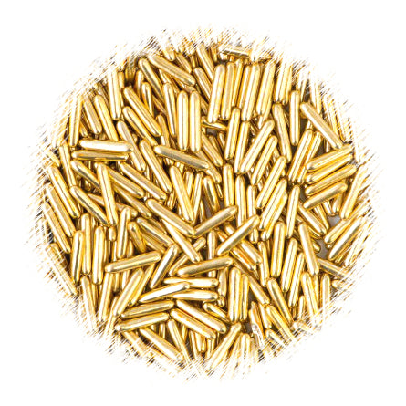 Metallic Gold Rod Dragees | www.sprinklebeesweet.com