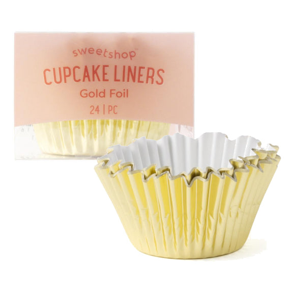 Sweetshop Cupcake Liners: Foil Gold | www.sprinklebeesweet.com