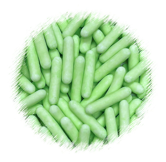 Edible Rod Sprinkles: Matte Light Green | www.sprinklebeesweet.com