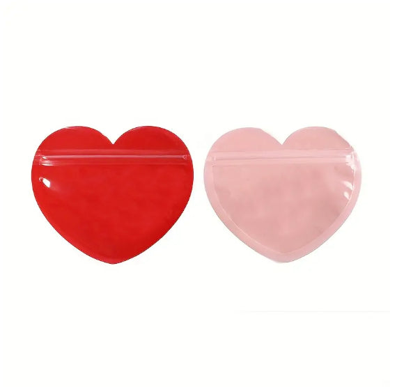 Heart Shaped Treat Bags: Pink or Red | www.sprinklebeesweet.com