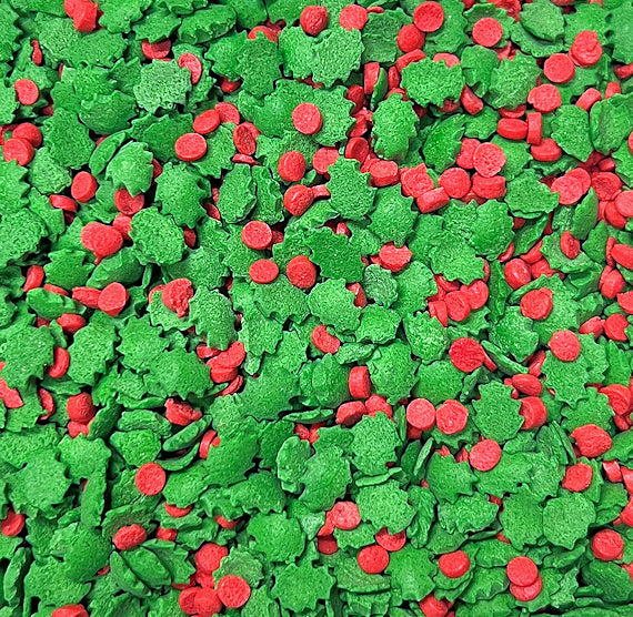 Christmas Sprinkles: Holly & Berry Quins | www.sprinklebeesweet.com