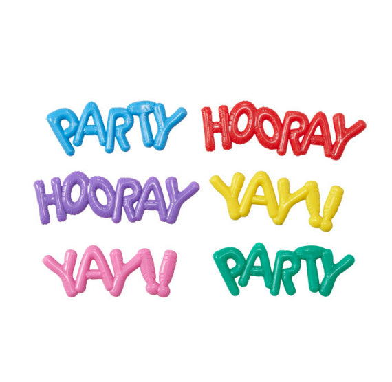 Celebration Balloon Words Cake + Cupcake Toppers: Bright Colors | www.sprinklebeesweet.com