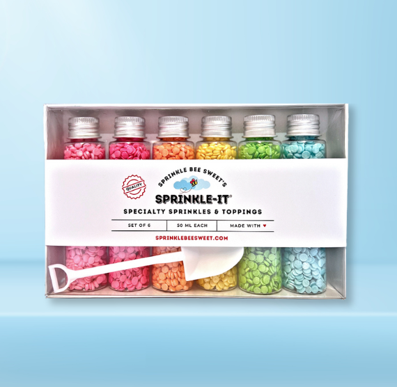 Sprinkle-It® Sprinkles Gift Set: Spring Rainbow CONFETTI DOTS | www.sprinklebeesweet.com