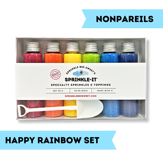Sprinkle-It® Sprinkles Gift Set: Happy Rainbow NONPAREILS | www.sprinklebeesweet.com