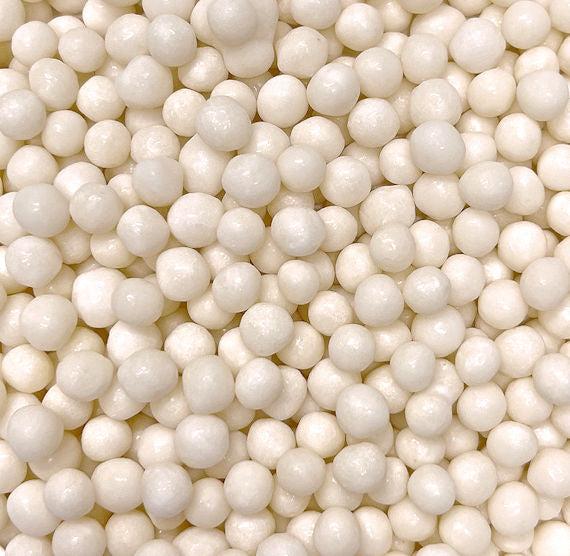 Bulk Sprinkle-It® Chocolate Crispy Pearls: Plain Off White 6mm | www.sprinklebeesweet.com