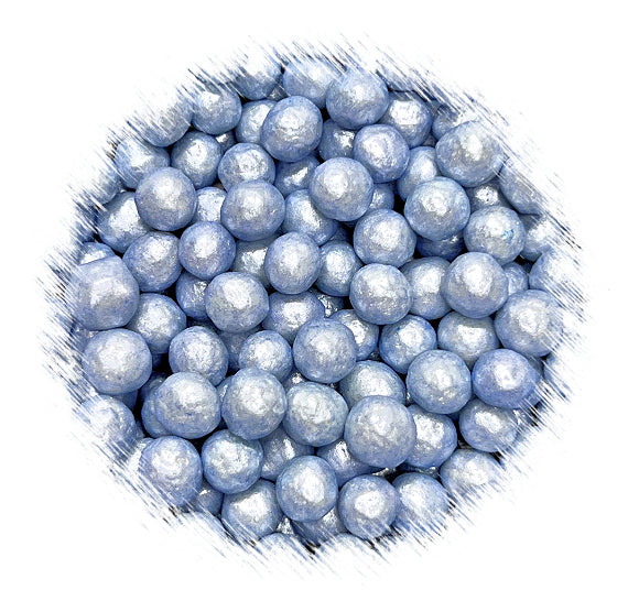 Sprinkle-It™ 6mm Chocolate Crispy Pearls: Shimmer Ice Blue | www.sprinklebeesweet.com