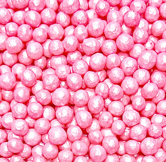 Sprinkle-It® 6mm Chocolate Crispy Pearls: Shimmer Light Pink | www.sprinklebeesweet.com
