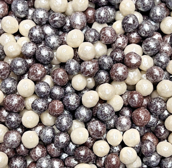 Sprinkle-It® 6mm Trio Chocolate Crispy Pearls: Shimmer White | www.sprinklebeesweet.com