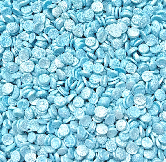 Sprinkle-It® Shimmer Confetti Dot Sprinkles: Light Blue 4mm | www.sprinklebeesweet.com