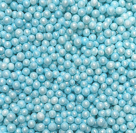 Shimmer Sugar Pearls: Light Blue 3-4mm