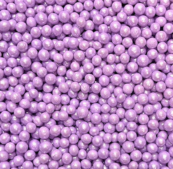 Shimmer Sugar Pearls: Light Purple 3-4mm