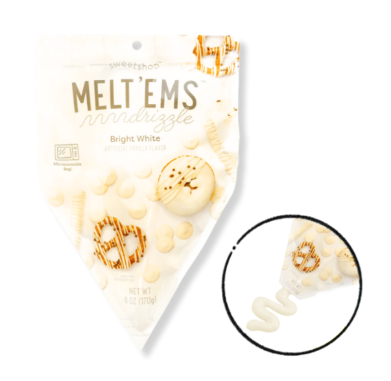 Sweetshop Melt'ems Drizzle Candy Melts Pouch: Bright White | www.sprinklebeesweet.com