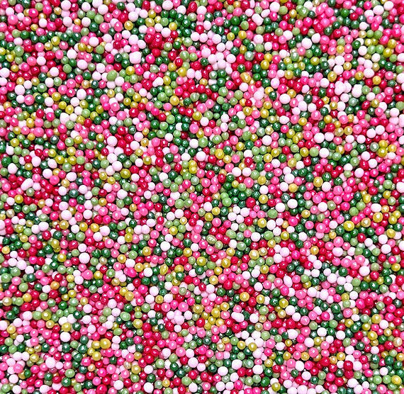 Christmas Nonpareils Mix: Merry Pink-mas