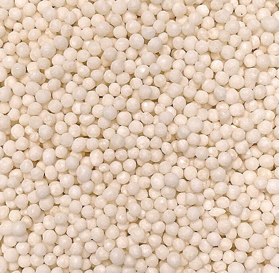 Bulk Sprinkle-It® Tiny Chocolate Crispy Pearls: Plain Off White 3mm | www.sprinklebeesweet.com