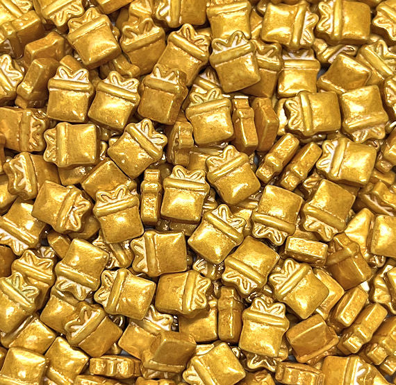 Christmas Candy Sprinkles: Mini Gold Presents