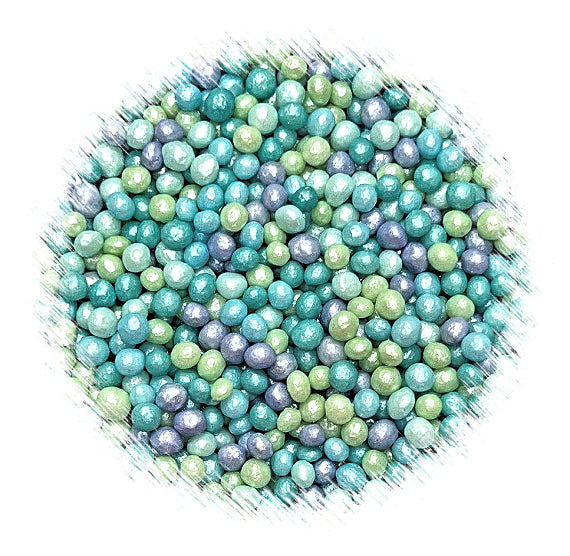 Sprinkle-It™ Tiny Chocolate Crispy Pearls: Shimmer Cool Tone Mix | www.sprinklebeesweet.com