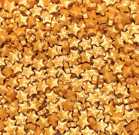 Mini Gold Star Candy Sprinkles | www.sprinklebeesweet.com