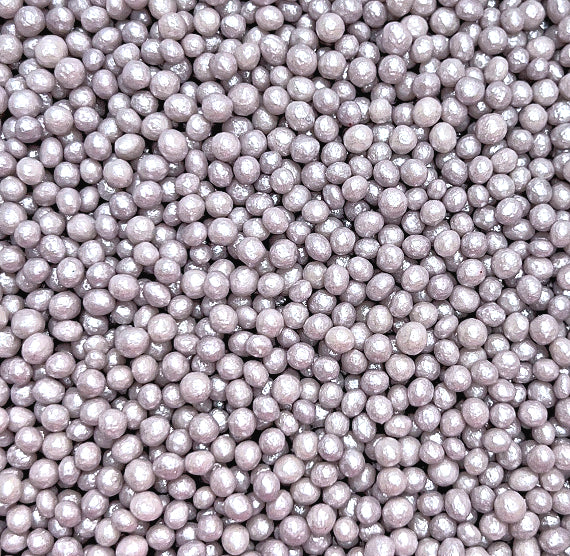Sprinkle-It® Tiny Chocolate Crispy Pearls: Shimmer Light Silver | www.sprinklebeesweet.com