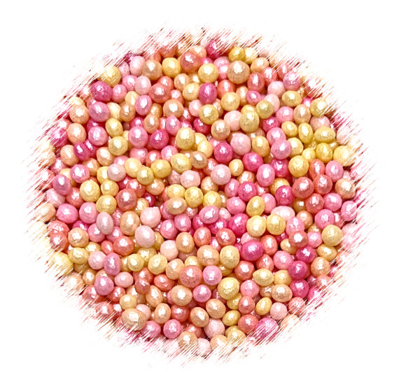 Bulk Sprinkle-It® Tiny Chocolate Crispy Pearls: Shimmer Warm Tone Mix | www.sprinklebeesweet.com