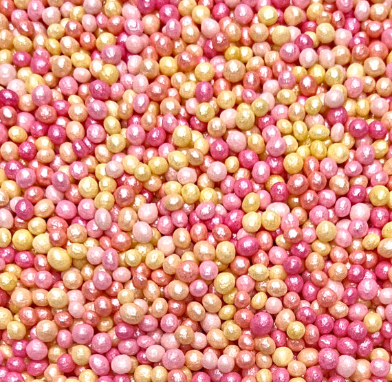 Bulk Sprinkle-It® Tiny Chocolate Crispy Pearls: Shimmer Warm Tone Mix | www.sprinklebeesweet.com