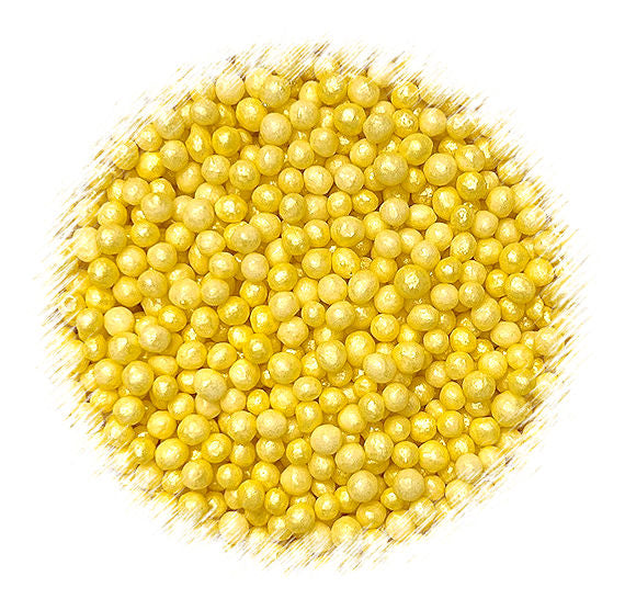Sprinkle-It® Tiny Chocolate Crispy Pearls: Shimmer Yellow | www.sprinklebeesweet.com