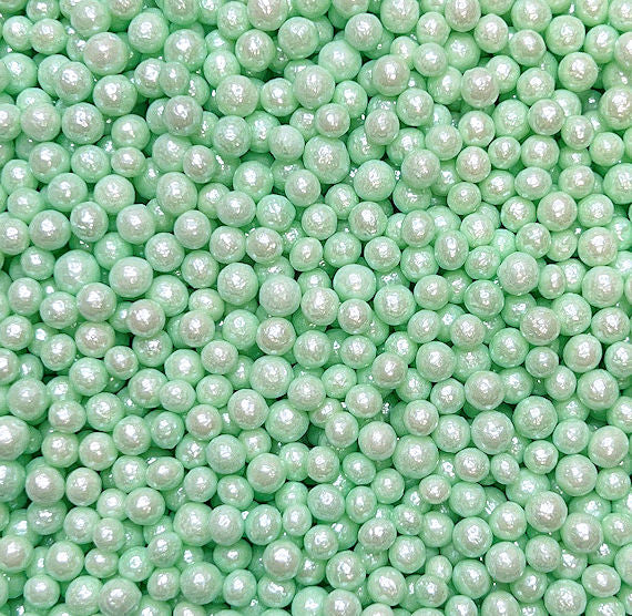 Shimmer Sugar Pearls: Mint Green 3-4mm