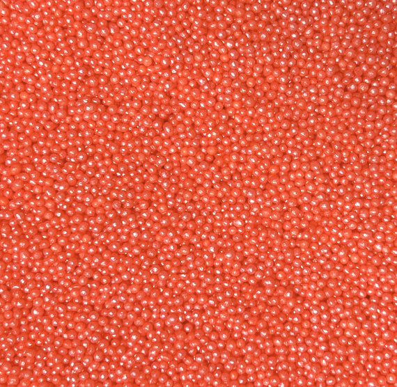 Shimmer Neon Coral Red Nonpareils | www.sprinklebeesweet.com